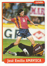Jose Emilio Amavisca Spain samolepka DS EUROfoot 96 #97